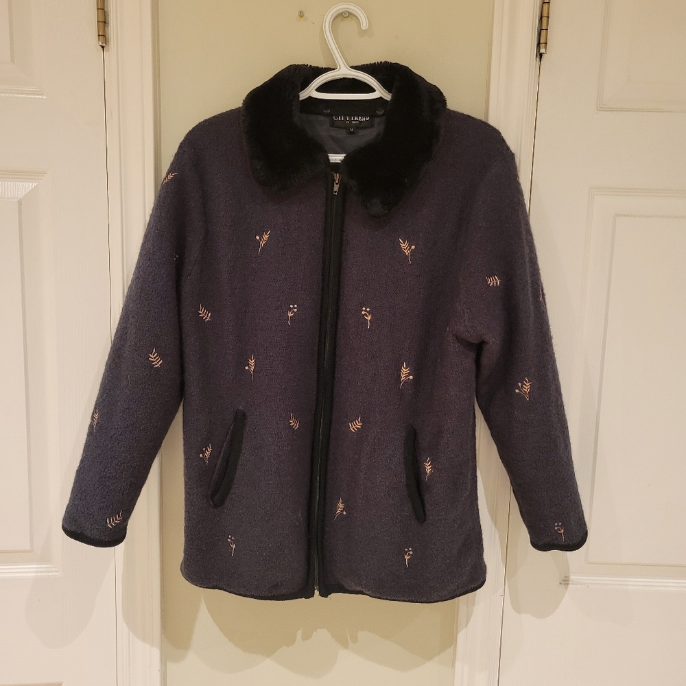 Vintage Wool wheat embroidered chore jacket